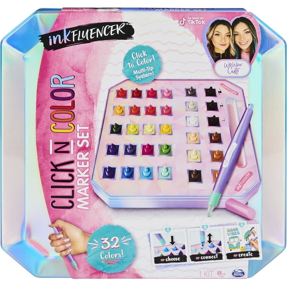 Inkfluencer Click N Color Marker Art and Craft Kit (32 Colors)