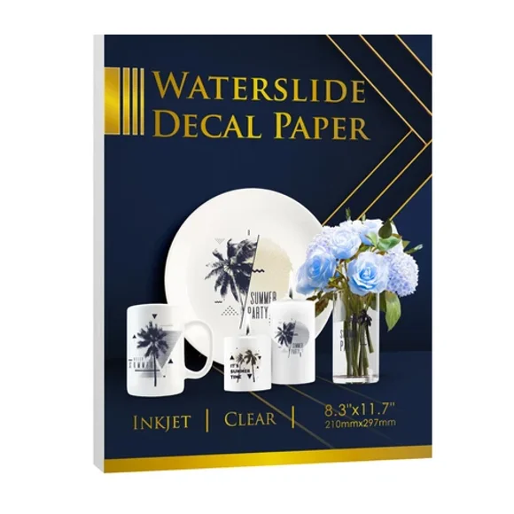Madaboutink Clear Waterslide Decal Transfer Papier voor Laser Printers & Copiers 5x A4 Vellen