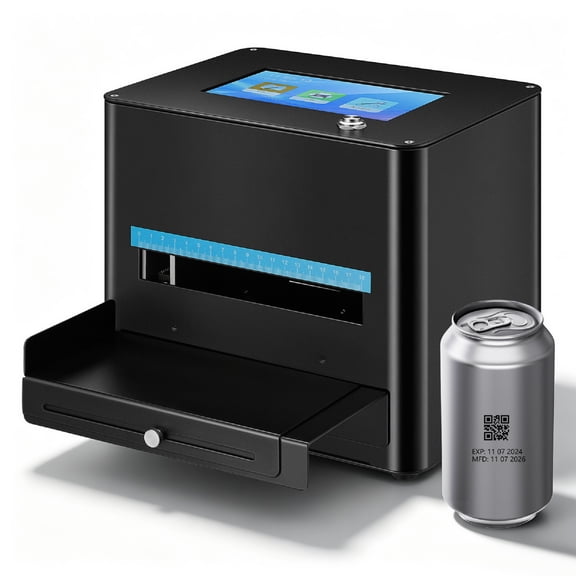 Inkjet Coding Machine with 7 Inch Touch Screen& 42ml Original Quick-Drying Ink Cartridge Intelligence Batch Printer for Date/Time/Barcode/Batch Number/Label