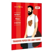 Inkjet Iron-on Heat Transfer Paper for Shirt, White / Light Fabrics Transfer Paper for Inkjet Printers 10 Sheets 8.5x11 Printable Heat Transfer Vinyl