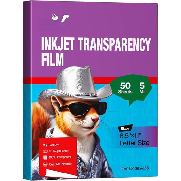 Inkjet Transparency Film 50 Sheets 8.5x11 OHP Overhead Projector Film for DIY Crafting  Clear Transparency Paper For Inkjet Printer
