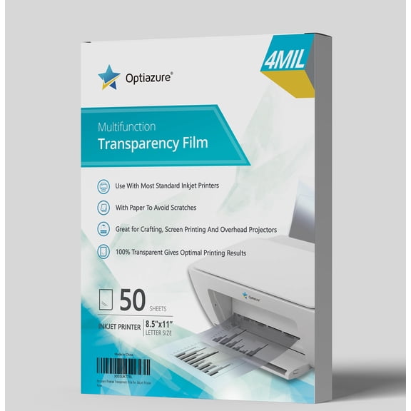 Inkjet Transparency Film Acetate Sheets 8.5x11 50 Pack Biodegradable