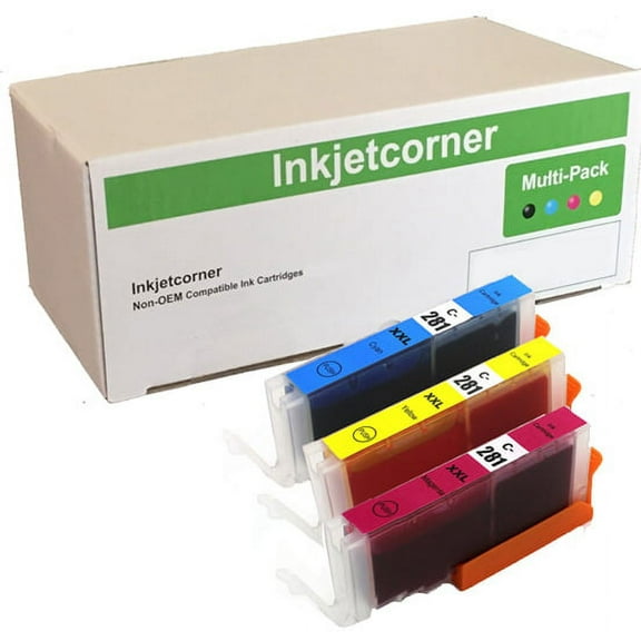 Inkjetcorner Compatible Color Ink Cartridges for CLI-281XXL CLI-281 (Cyan, Magenta, Yellow, 3-Pack)