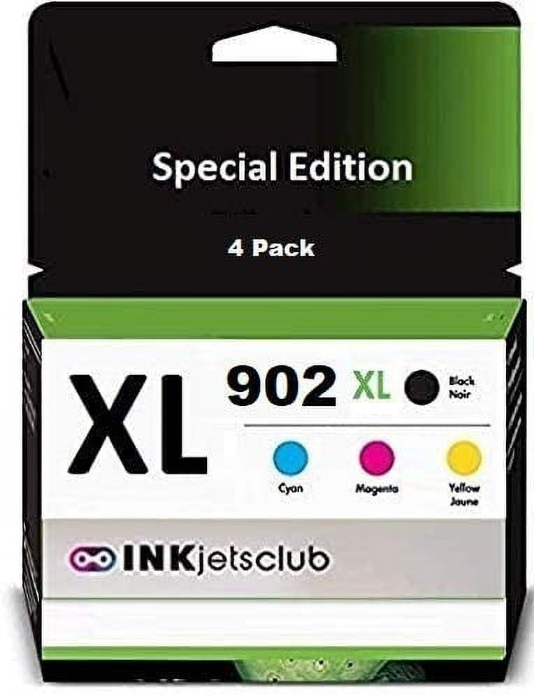 InkjetsClub Compatible Replacement 902XL Inkjet Cartridge for HP 902 Ink to  use with OfficeJet Pro 6968 6978 6958 6962 6954 6960 6970 6979 6950 6975  Printer Ink (Black, Cyan, Magenta, Yellow 