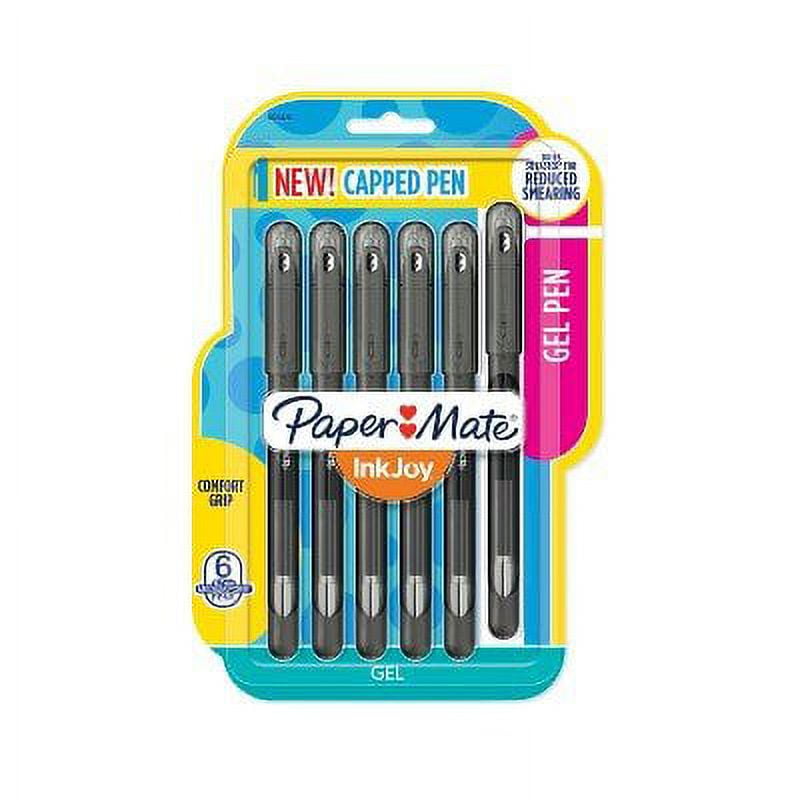 Inkjoy 6ct Capped Gel Pens Black Paper Mate Black
