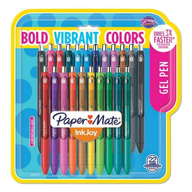 Paper Mate InkJoy Gel Pen, Retractable, Medium 0.7 mm, Assorted Ink and Barrel Colors, 30/Pack