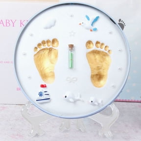 Inkless Baby Hand and Foot Print Kit Keepsake Box for Newborn Milestone Handprint Memory and Lanugo Hair Storage Gift