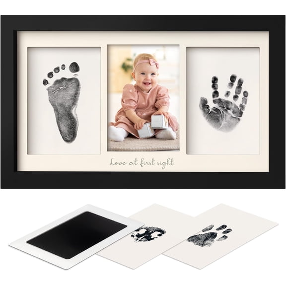 Inkless Hand and Footprint Kit, Boy, Girl, Newborn Keepsake - No Mess Ink Pad for Baby Handprint, Clean Touch Paw Print Kit for Dog Picture Frame, Personalized Baby Christmas Shower Gifts