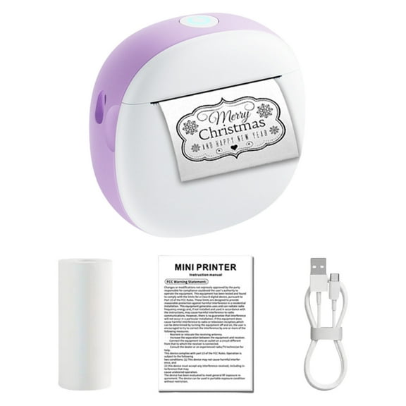 Inkless Sticker Printer Wireless Photo Maker for Labels Photos 1 Roll of Paper