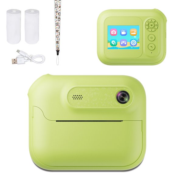 Inkless Thermal Camera, 1080P HD Video Recorder, Photo Booth Mode with Continuous Shooting (Green)