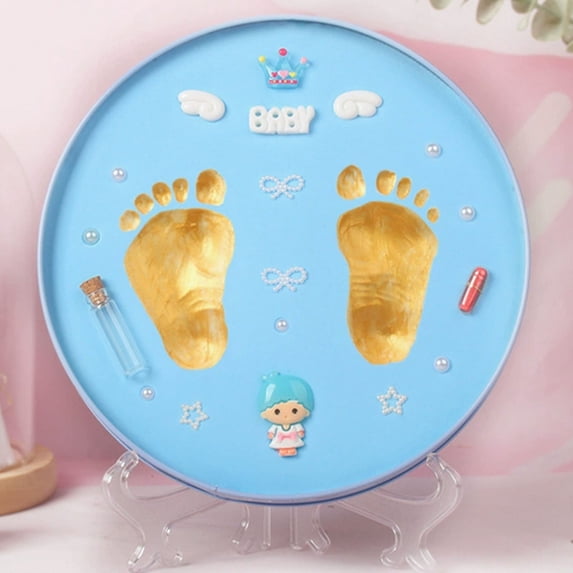 Inkless born Hand Foot Print DIY Kit, Precious Baby Keepsake Souvenir, Ideal Gift For Baby 100 Days, First Birthday And Family Memory Collection Making