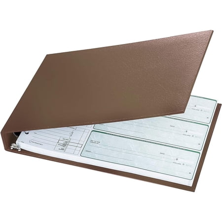Inkline 7-Ring Check Binder 500 Check Capacity Portfolio Organizer, 9" x 13" Brown