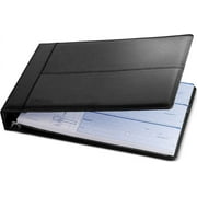 Inkline 7-Ring Check Binder 500 Check Capacity Portfolio Organizer, Stitched Leather Black