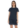 thumbnail image 1 of Inkmeso 2 Pcs Solid Sleepwear Sets For WoMen's Short Sleeve Top And Short Loungewear Set, 1 of 7