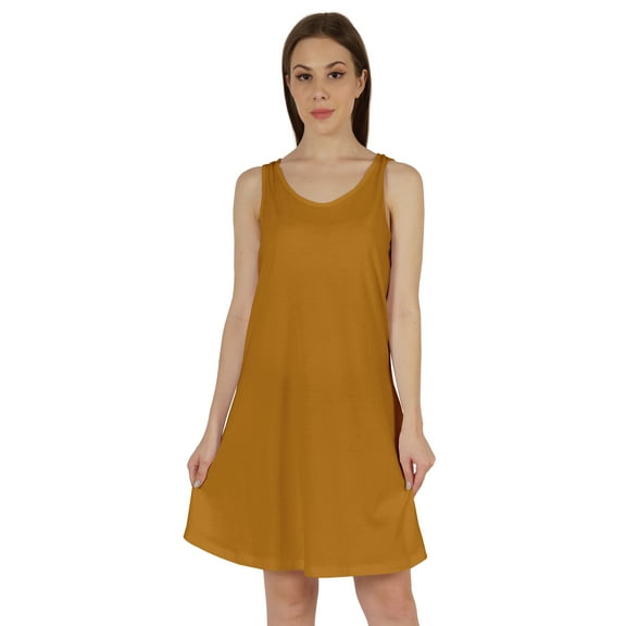 Inkmeso Basic Tank Dress For Women Short Midi Dress Casual Summer Sleeveless Loose Fit Tunic Dress