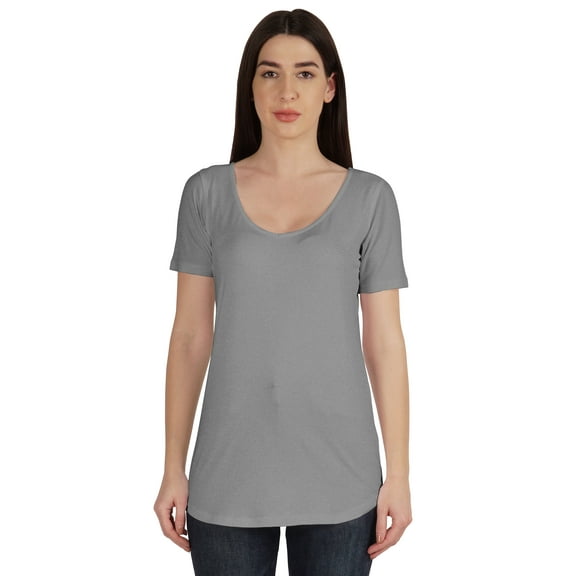 Inkmeso Basic U Neck Summer T-shirt Short Sleeve Plain Cotton Tshirt Womens