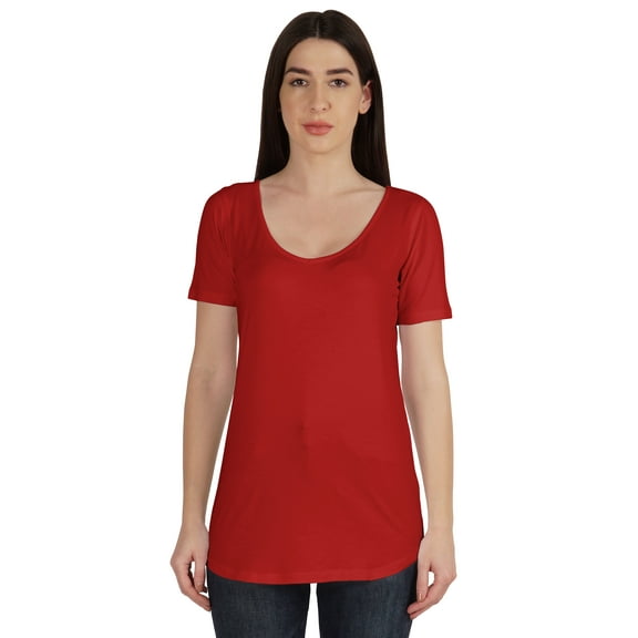 Inkmeso Basic U Neck Summer T-shirt Short Sleeve Plain Cotton Tshirt Womens