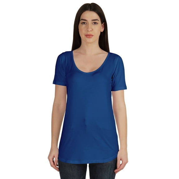 Inkmeso Basic U Neck Summer T-shirt Short Sleeve Plain Cotton Tshirt Womens