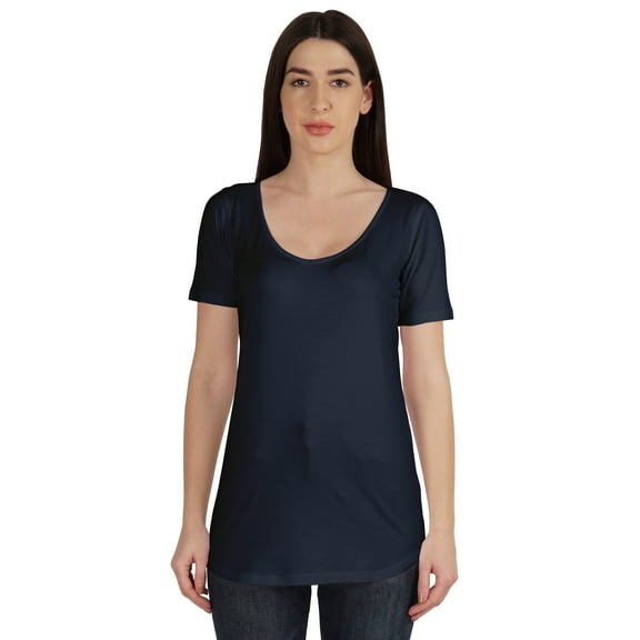 Inkmeso Basic U Neck Summer T-shirt Short Sleeve Plain Cotton Tshirt Womens