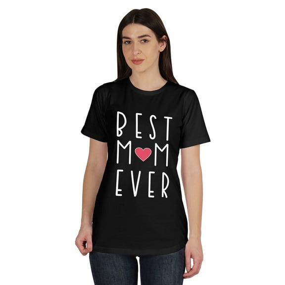 Inkmeso Best Mom Ever Graphic Tshirt Short Sleeve Women Cotton Tee Casual