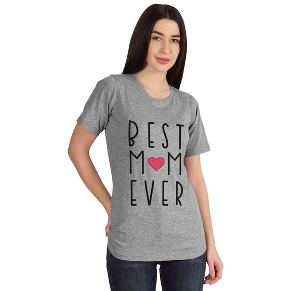 Inkmeso Best Mom Ever Graphic Tshirt Short Sleeve Women Cotton Tee Casual