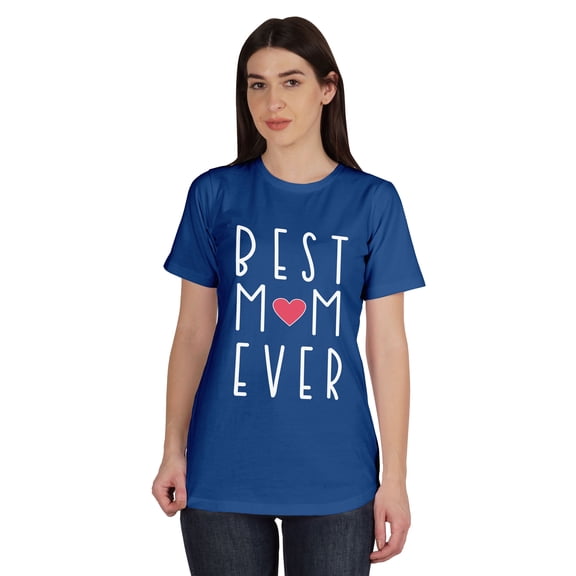 Inkmeso Best Mom Ever Graphic Tshirt Short Sleeve Women Cotton Tee Casual