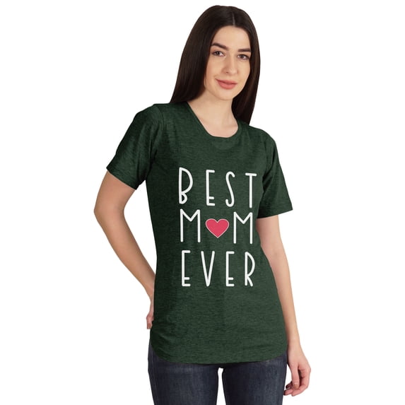 Inkmeso Best Mom Ever Graphic Tshirt Short Sleeve Women Cotton Tee Casual
