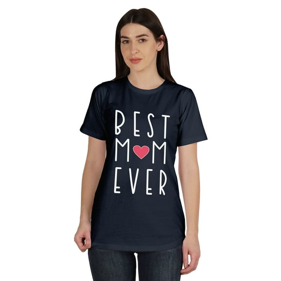 Inkmeso Best Mom Ever Graphic Tshirt Short Sleeve Women Cotton Tee Casual