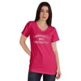 thumbnail image 1 of Inkmeso Caffeinated & Vaccinated Funny Pro-Vaccine Womens Top Cotton T-shirt, 1 of 9