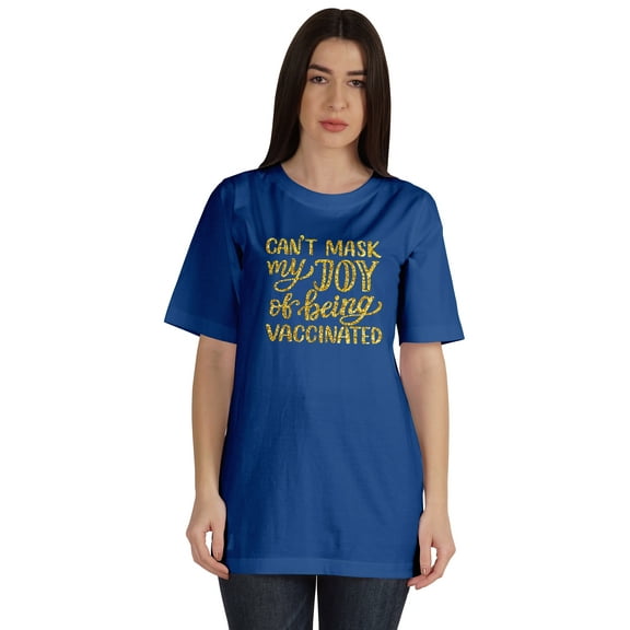 Inkmeso Can't Mask My Joy Of Being Vaccinated Pro Vaccine Womens T-shirt Tops