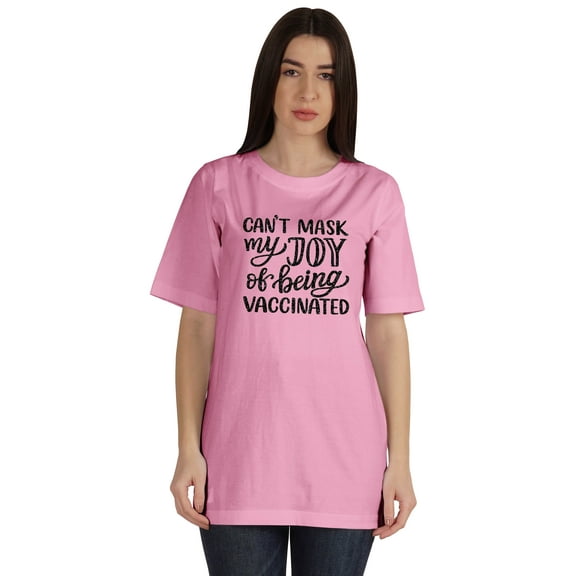 Inkmeso Can't Mask My Joy Of Being Vaccinated Pro Vaccine Womens T-shirt Tops