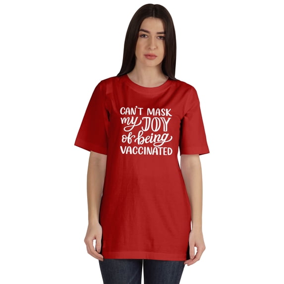 Inkmeso Can't Mask My Joy Of Being Vaccinated Pro Vaccine Womens T-shirt Tops