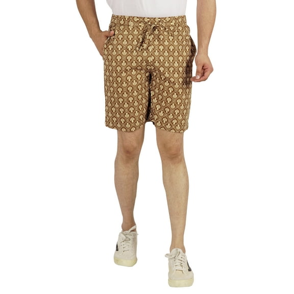 Inkmeso Casual Cotton PrintedShorts For Mens Summer Elastic Waist Classic Everyday Shorts
