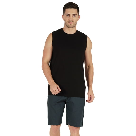 Inkmeso Casual Solid Elastic Waist Shorts For Men Loungewear With Pockets Cotton Short Pants-FD