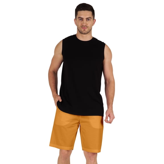 Inkmeso Casual Solid Elastic Waist Shorts For Men Loungewear With Pockets Cotton Short Pants
