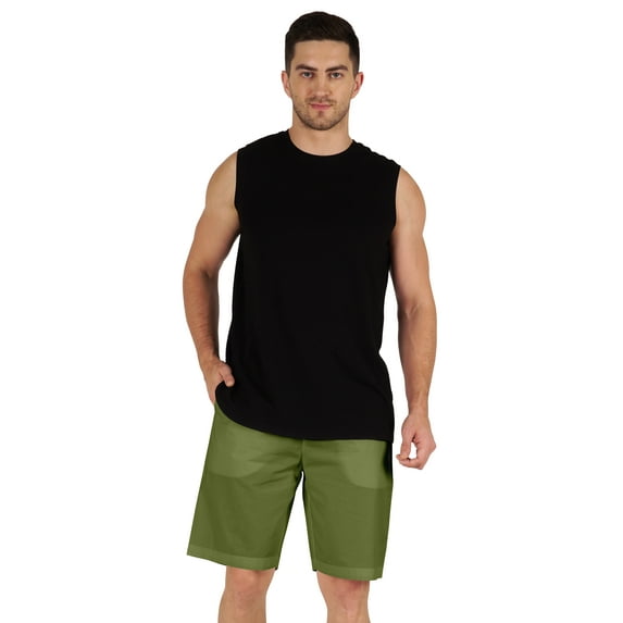 Inkmeso Casual Solid Elastic Waist Shorts For Men Loungewear With Pockets Cotton Short Pants