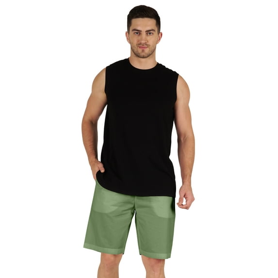 Inkmeso Casual Solid Elastic Waist Shorts For Men Loungewear With Pockets Cotton Short Pants