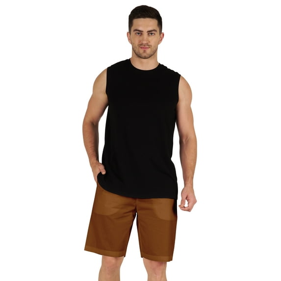 Inkmeso Casual Solid Elastic Waist Shorts For Men Loungewear With Pockets Cotton Short Pants