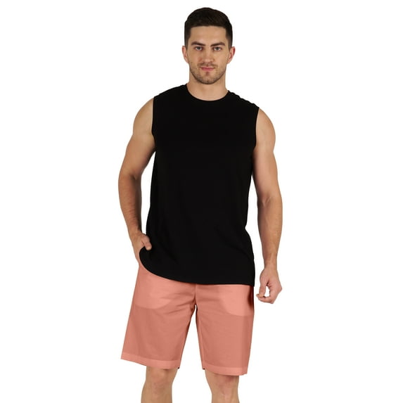 Inkmeso Casual Solid Elastic Waist Shorts For Men Loungewear With Pockets Cotton Short Pants