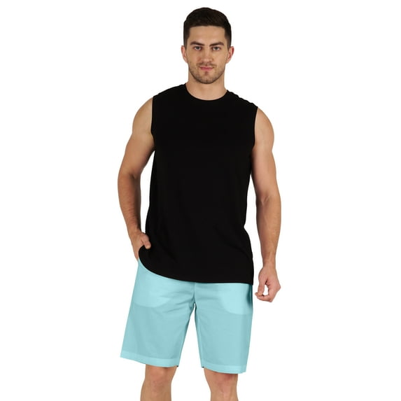 Inkmeso Casual Solid Elastic Waist Shorts For Men Loungewear With Pockets Cotton Short Pants