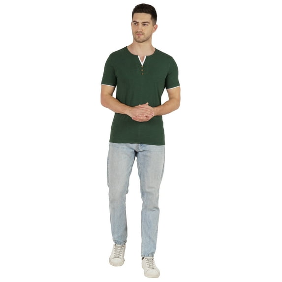 Inkmeso Cotton Half Sleeve Solid Tee-shirt For Men's Slim Fit Casual Summer T-shirts