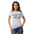 thumbnail image 1 of Inkmeso Crew Neck Life Is Better With My Girls #Momlife Graphic Tshirt Cotton, 1 of 8
