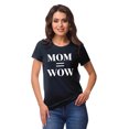 thumbnail image 1 of Inkmeso Crew Neck Mom Wow Graphic Tshirt Short Sleeve Women Cotton Tee Casual, 1 of 9