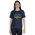 thumbnail image 1 of Inkmeso Crew Neck T-shirt It's Fine I'm Fine Everything's Fine" Letter Printed Inspirational Jersey Top For Women, 1 of 9