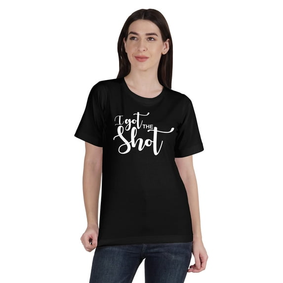 Inkmeso Crew Neck WoMen's I Got The Shot Funny Pro Vaccine Cotton T-Shirt