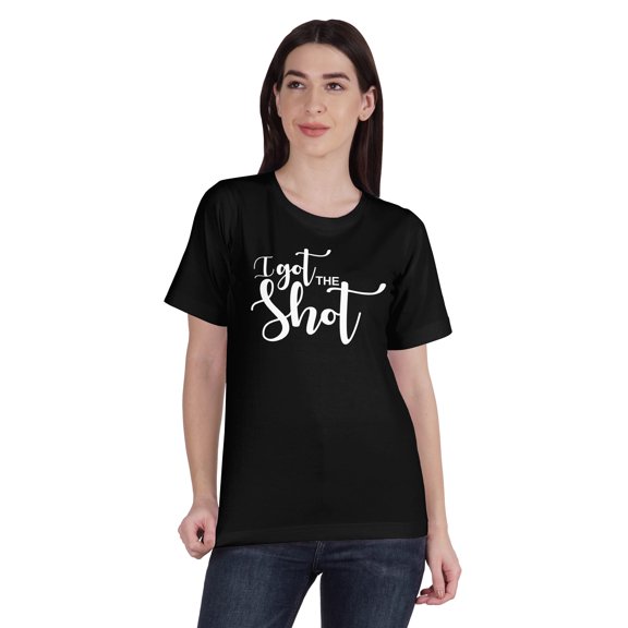 Inkmeso Crew Neck WoMen's I Got The Shot Funny Pro Vaccine Cotton T-Shirt