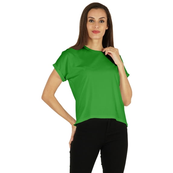 Inkmeso Drop Shoulder Round Neck T-shirt For Womens Casual Relax Fit Summer T-shirts