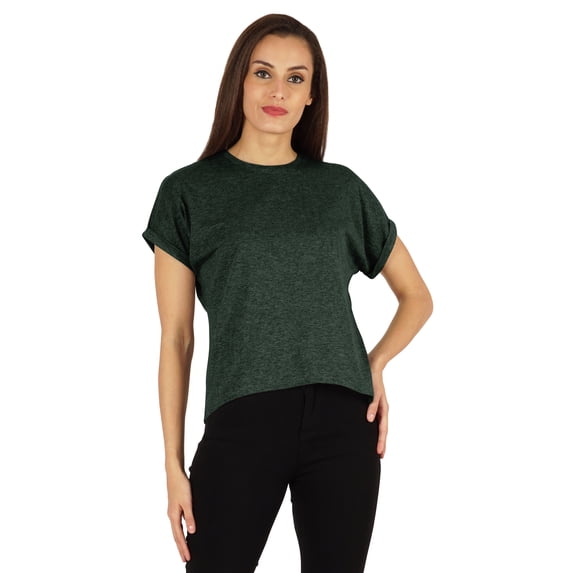 Inkmeso Drop Shoulder Round Neck T-shirt For Womens Casual Relax Fit Summer T-shirts