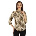 thumbnail image 1 of Inkmeso Fashionable Printed Casual Top For Womens Mandarin Collar Relaxed-Fit Tunic Top, 1 of 7
