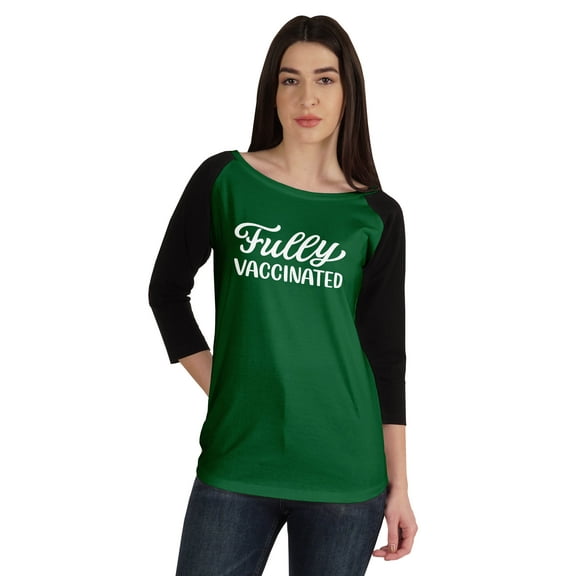 Inkmeso Fully Vaccinated Funny Pro-Vaccine Boat Neck T-shirt For Womens